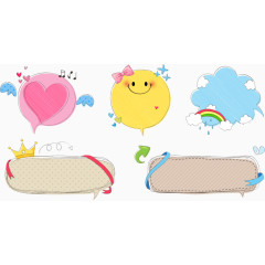 矢量卡通气泡与对话框