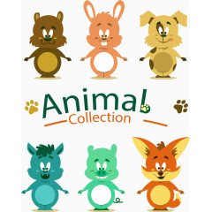 6款可爱动物设计矢量素材