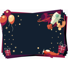 矢量手绘航空标签