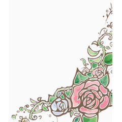 矢量玫瑰花花边