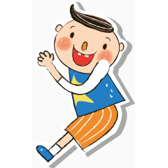 矢量图跳跃的小男孩