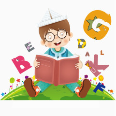 学习英语的男孩