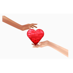 矢量手绘手捧爱心