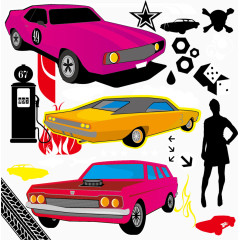 矢量汽车装饰图案免扣素材