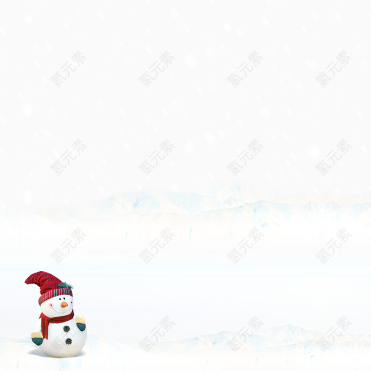 冬季戴帽子的雪人背景