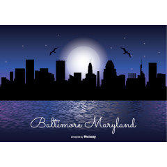 矢量背景夜间闹市区