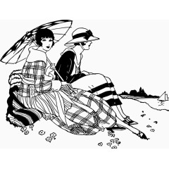 矢量晒太阳的美女