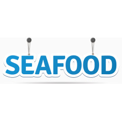 海鲜排挡促销标签矢量图