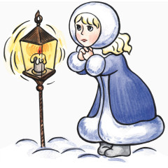 小女孩和路灯