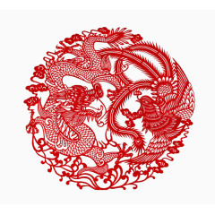 剪纸龙凤