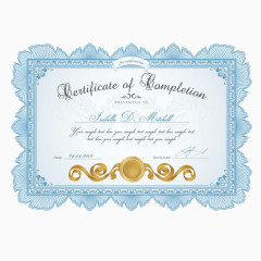 矢量蓝色通知书录取书