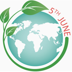 矢量手绘绿色地球