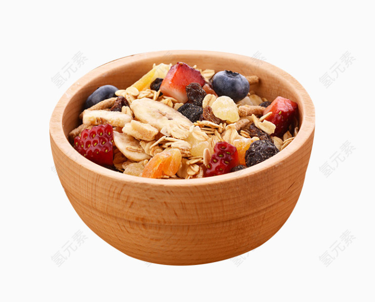 木碗里的谷物麦片素材