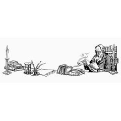 秉烛夜读的老人在读书学习