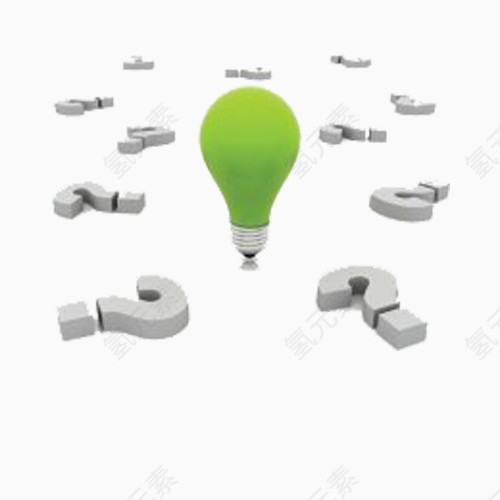 卡通思考小绿灯