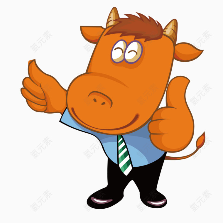 黄色质感卡通老牛