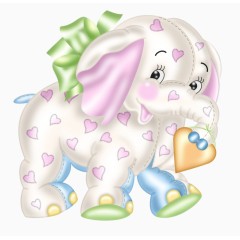 可爱的粉色大象