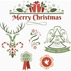 矢量圣诞海报装饰标签