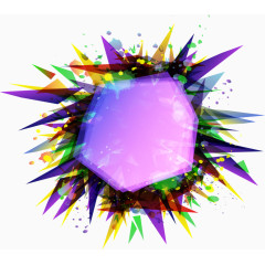 六边形紫色炫彩封面