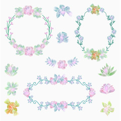 婚礼水彩植物花环