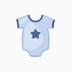 矢量蓝色婴儿服装素材