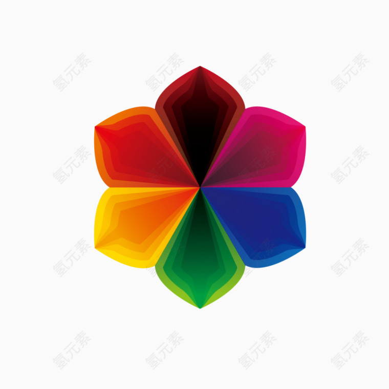 矢量拼色花瓣
