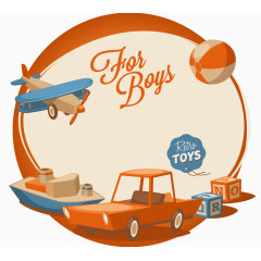 欧美风格玩具插画矢量