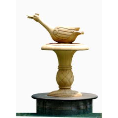 地产海报元素小鸟喷泉雕像