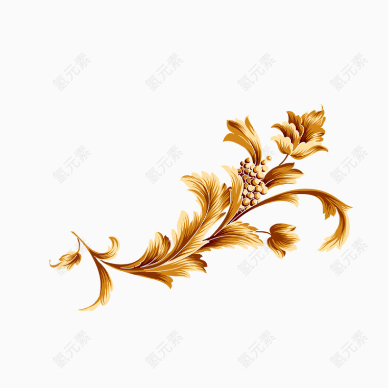 漂浮复古金色花