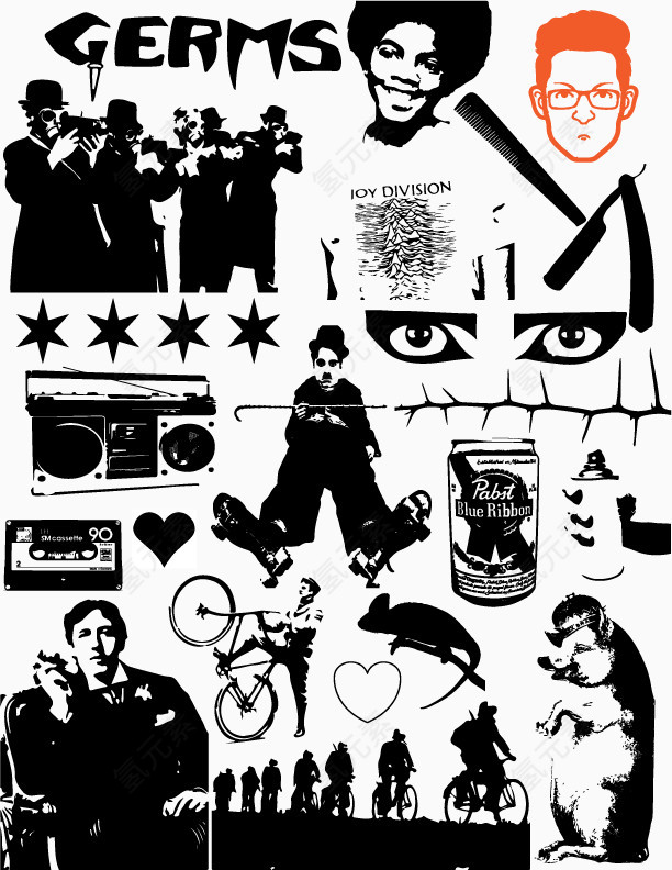 矢量人物黑色剪影