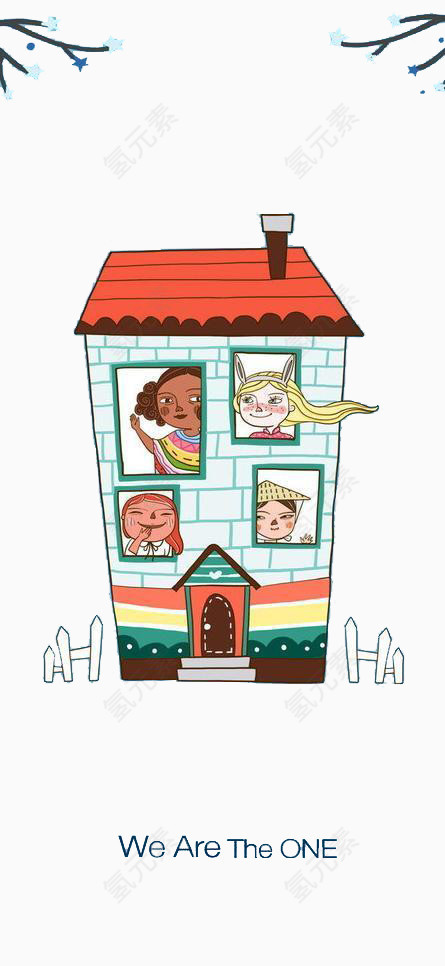 可爱卡通房屋元素