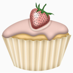 手绘草莓纸杯蛋糕
