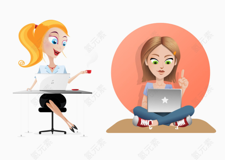 正在用电脑购物的女人