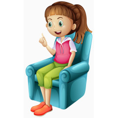 沙发上的小女孩