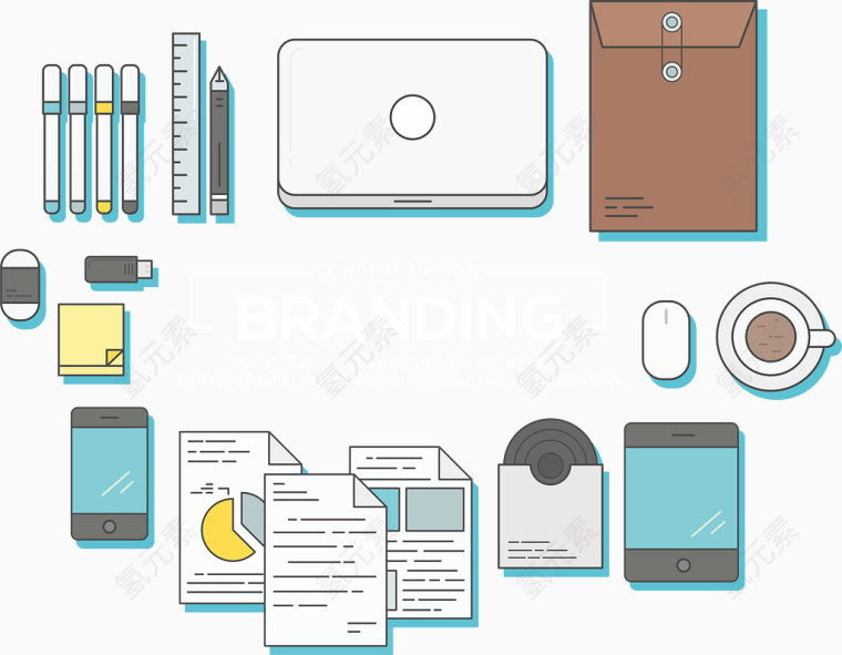 可爱PPT配图扁平化素材