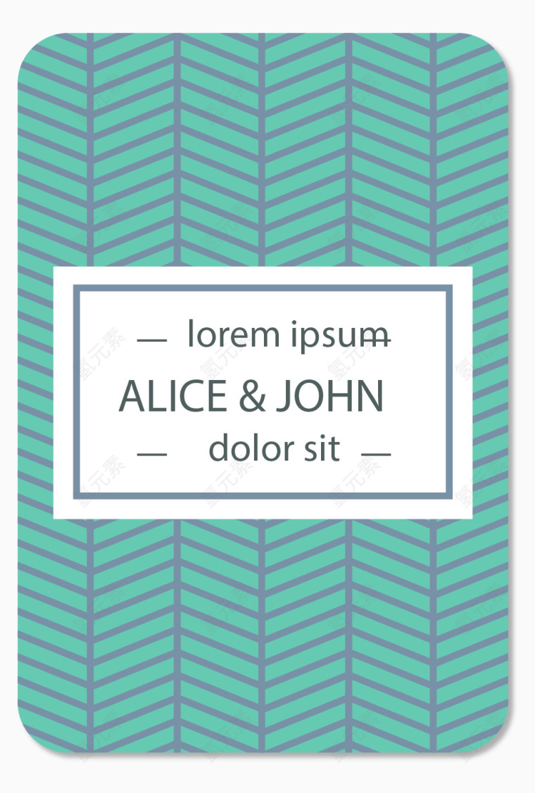 彩色婚礼邀请卡片矢量素材