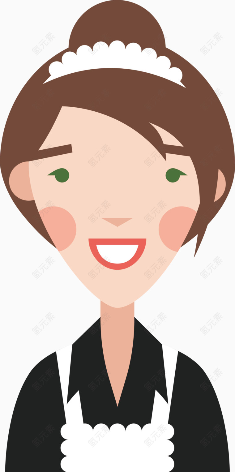 卡通图女仆矢量图
