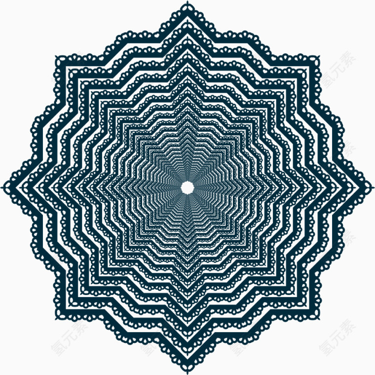 矢量湖蓝花边重复