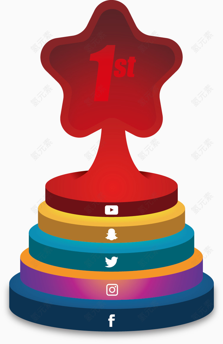 矢量彩色第一名图案