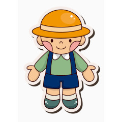 卡通小人手绘可爱矢量图