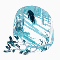 矢量雪地里的狼