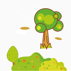 矢量卡通装饰绿植树木