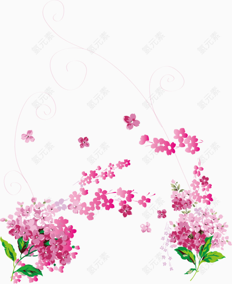 卡通樱花花纹