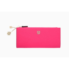 瑞克朵丝牛皮女士二折长钱夹