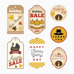 感恩节各种可爱小标签
