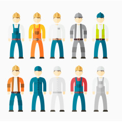 卡通建筑工人矢量图标