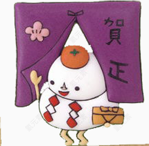雪人紫色门帘