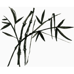 矢量手绘水墨竹子