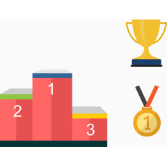 矢量手绘扁平领奖台