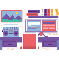 高档办公环境矢量素材